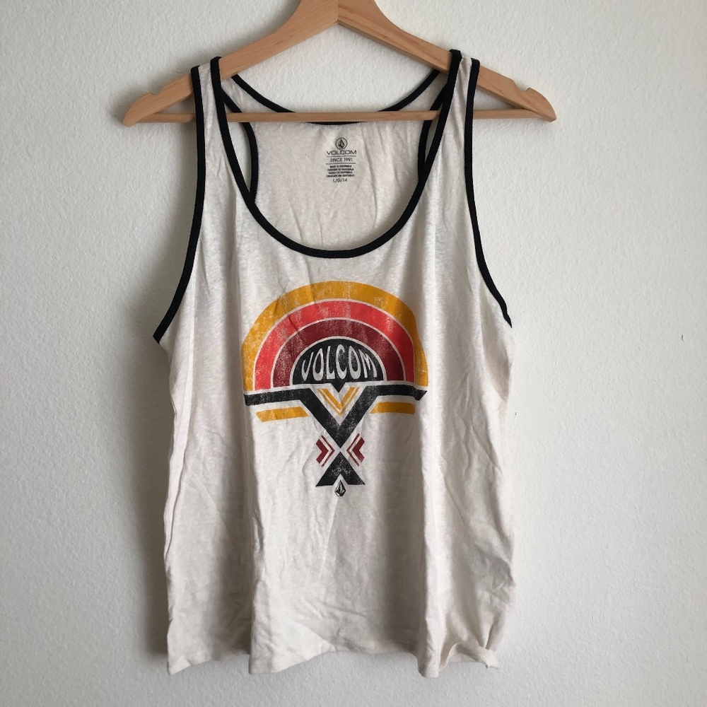 NWOT Volcom Speed Up Ringer Graphic Tank L